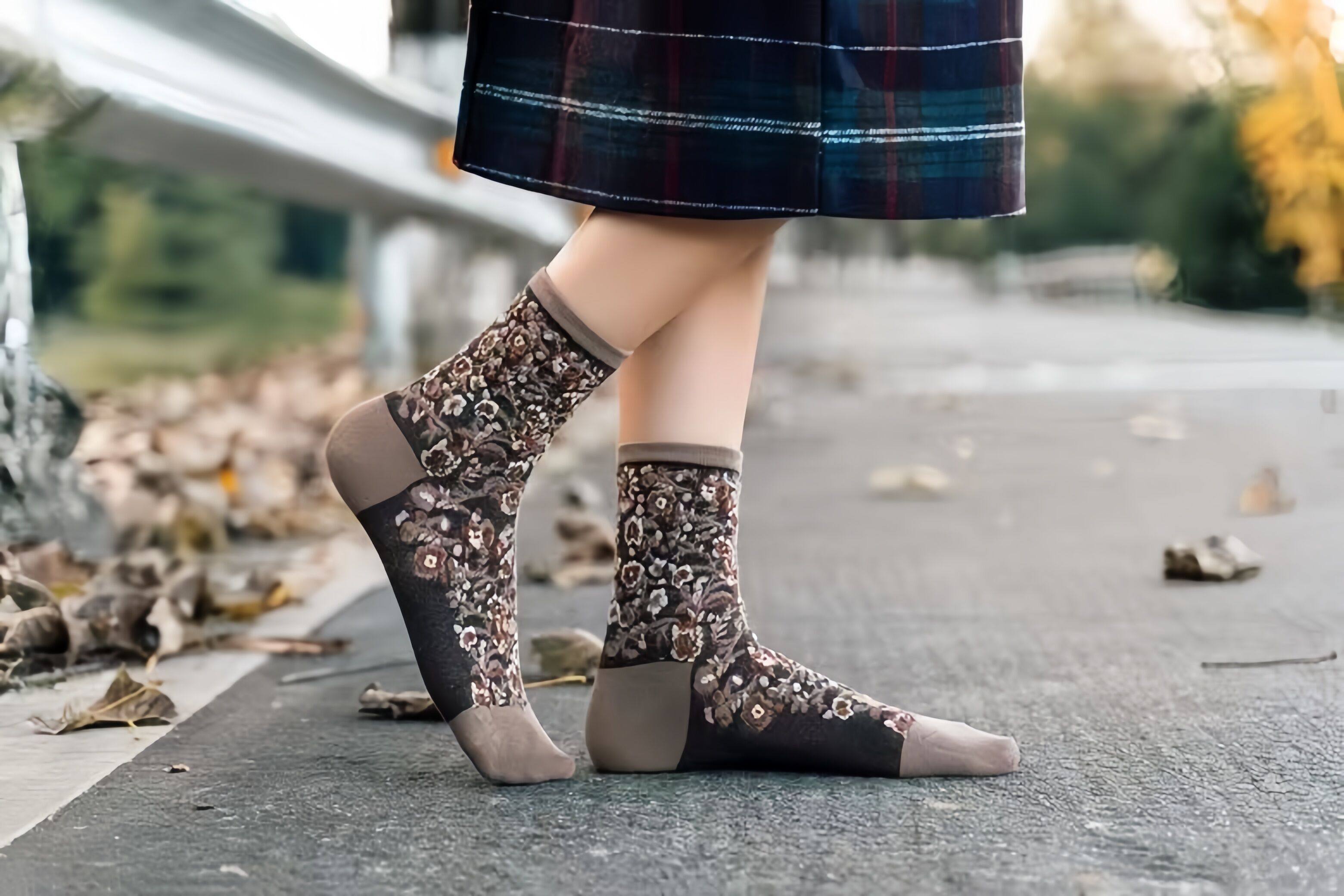 5双包邮 原创复古宫廷民族风花纹中筒袜堆堆袜靴袜中长款个性棉袜,女士内衣/男士内衣/家居服,中筒袜,淘宝优惠券,粉丝福利购,淘宝优惠卷