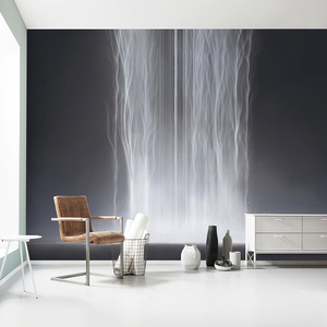 墙酷 北欧现代黑白极简客厅壁画沙发背景墙卧室无缝墙布 瀑布银i.