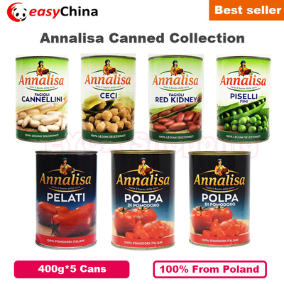 5 Cans Annalisa Canned Chickpeas Tomato Green Peas Lentils