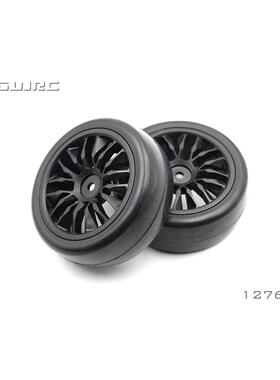 SNRC 127662-BK 1/10 RC配件光头轮胎组 65x24mm+仿真框16爪