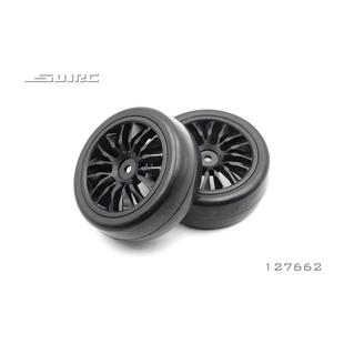 SNRC 127662-BK 1/10 RC配件光头轮胎组 65x24mm+仿真框16爪