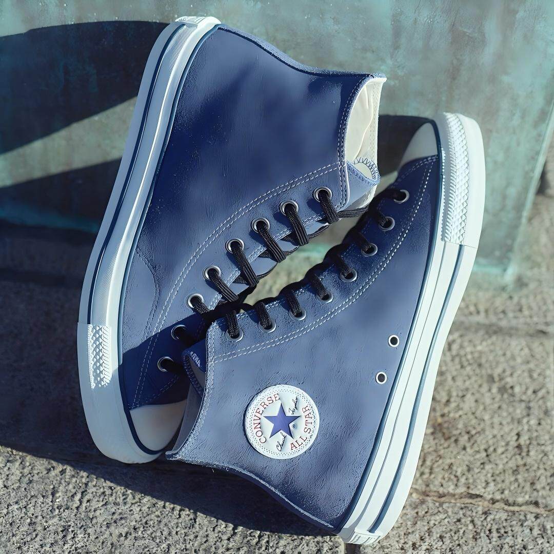 日本代购直邮CONVERSE ALL STAR SK HI麂皮绒面休闲帆布鞋26海军
