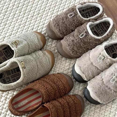 日本包直邮KEEN HOWSER III SLIDE 24新一脚蹬冬款毛绒女复古可爱