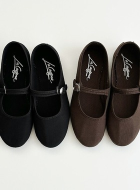 日本代购直邮La Cadena西班牙制女玛丽珍复古帆布平底鞋舒适休闲