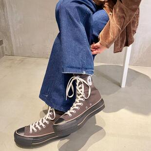 日本代购converse匡威 23AW LIFTED KNEE-HI摇滚风厚底高帮帆布鞋