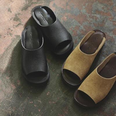 日本制代购直邮Organic handloom RICHT复古休闲手工拖鞋百搭舒适