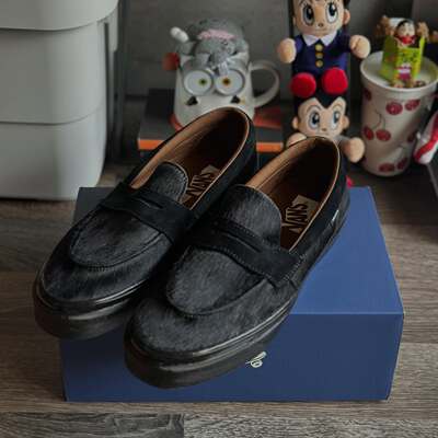 日本代购直邮VANS PREMIUM LOAFER 53黑马毛乐福鞋一脚蹬