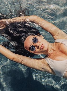 日本代购直邮SUNVTBTG日常通勤休闲运动浅蓝色太阳镜防紫外线墨镜