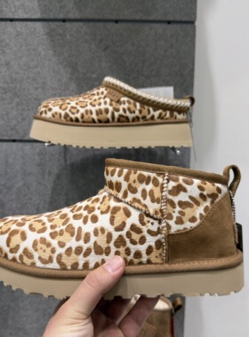 日本代购直邮UGG W CLASSIC ULTRA MINI PLAINS LEOPARD雪地靴女