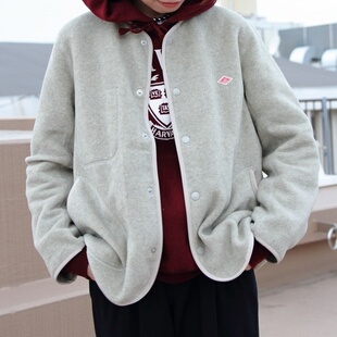 日本包直邮日本制Danton Collarless Fleece简约休闲外套女款经典