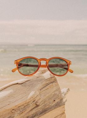 日本代购直邮SUNDSFRO日常通勤休闲绿色太阳镜防紫外线高级墨镜