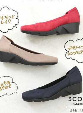 日本制代购直邮Carique orijinal防水牛皮手工高跟女皮鞋绒面3E宽