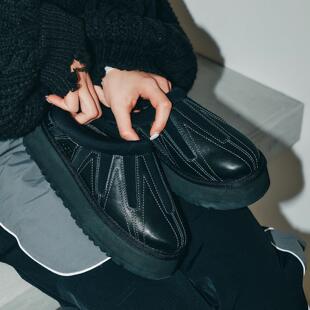 日本代购直邮女款UGG W TAZZ SUNWAVE雪地靴半拖一脚蹬保暖羊毛24