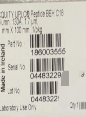Waters色谱柱186003555 UPLC Peptide BEH C18 1.7um 2.11