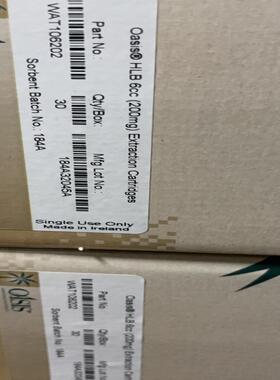 固相萃取小柱Waters HLB 6cc/200mg,30/pk,WAT106202 促