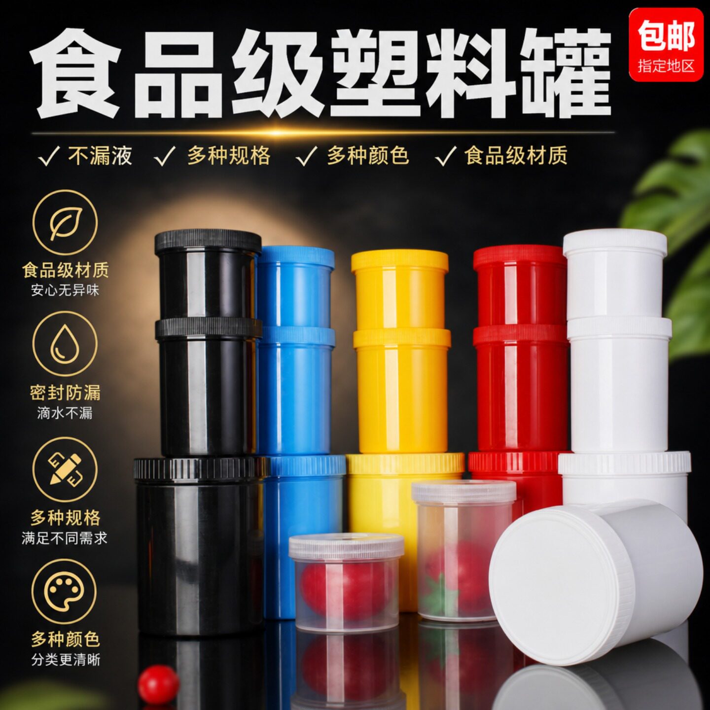 食品级pp塑料密封罐多用途可开票图片