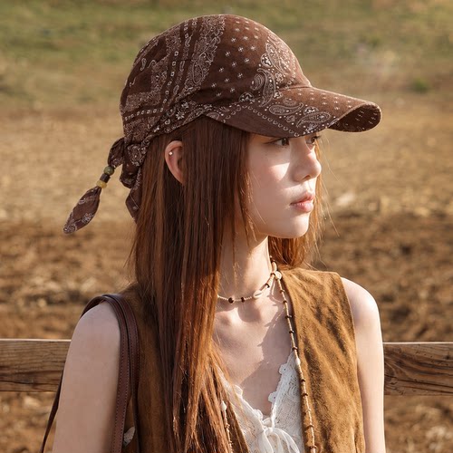 波西米亚包头巾帽女2026新款夏季薄款一帽两戴绑带棒球帽防晒帽子