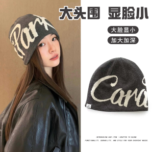 大头围美式 包头毛线针织帽川西户外堆堆帽登山冷帽 帽子女2025新款