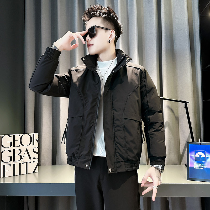 小码男士潮牌棉夹克外套小个子XS码短款袄子小版修身加厚棉服155