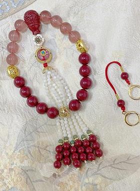 青金石流苏天然女饰品中国宫廷风