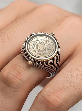 SELIM土耳其男戒925纯银可转动转运个性潮复古痞帅高级感霸气指环