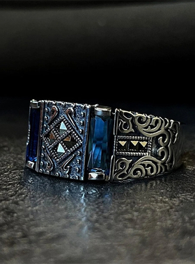 SELIM土耳其男中性925纯银复古绅士通勤时尚年轻进口闭口戒指指环