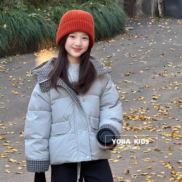 潮女童羽绒服冬季25新款拼接女孩