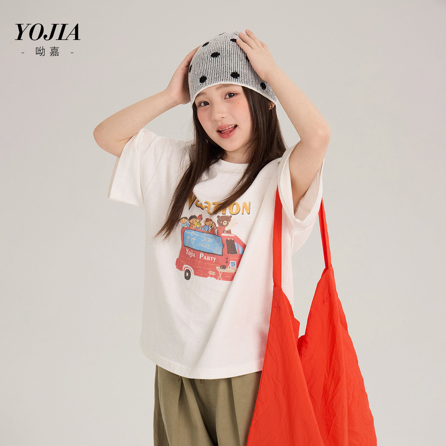 中大女童短袖体恤衫春夏26新款韩版女孩纯棉半袖T恤薄款上衣白色