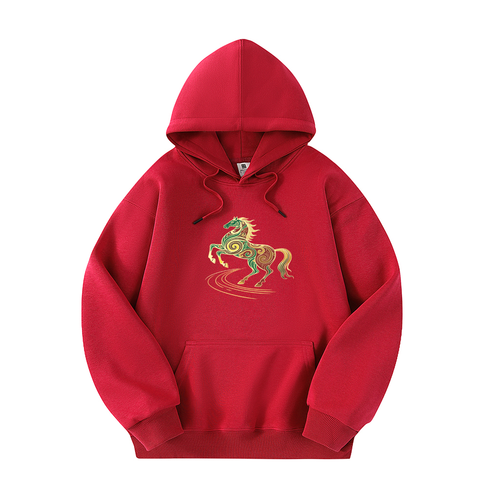 本命年喜庆加绒华棉连帽卫衣