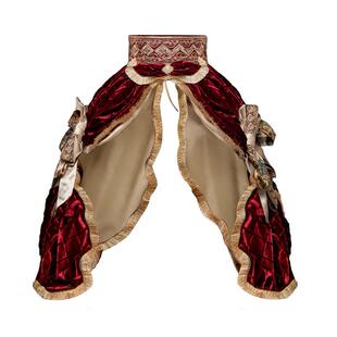 加冕||红色网格丝绒半裙华丽帷幕lolita造型搭配洛丽塔半裙罩裙