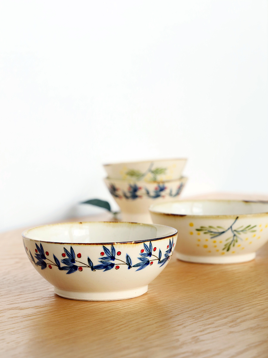 日本进口有田烧手绘小清新米饭碗