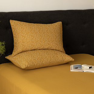 A类纯棉双层纱布枕套一对装 全棉复古风枕头枕芯套单人48x74cm定做