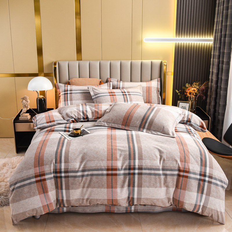 A类高端全棉加厚磨毛四件套榻榻米纯棉床单被套床上用品定做订制