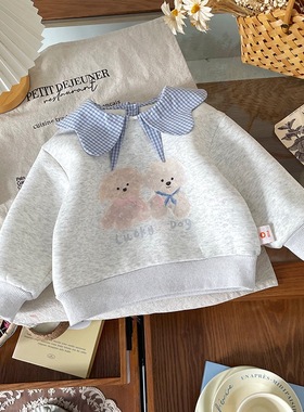 2025春季新款女童宝宝秋装洋气加绒卫衣（现）