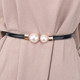 简约百搭女士珍珠细腰带时尚 饰皮带配连衣裙子毛衣腰 韩国小众风装