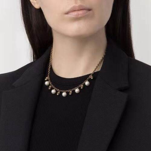 项链黄铜镀金骷髅头女