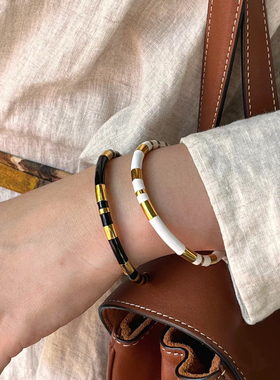 法国小众女珐琅简约大气手镯