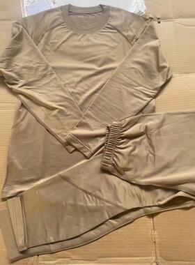 武汉军旭19冬季新款黄色保暖内衣裤防静电长袖圆领打底男藏青