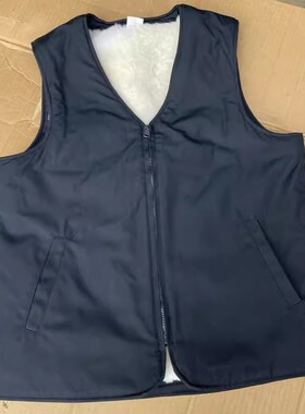 海航皮背心藏青色羊皮马甲羊毛皮毛一体坎肩冬季防寒保暖