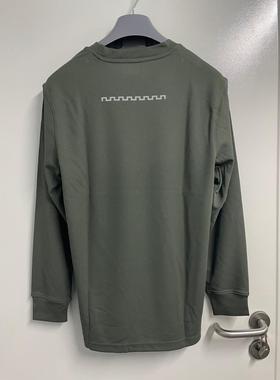 军旭厂新款反光条灰色长袖圆领衫男运动透气吸汗速干T恤打底衫