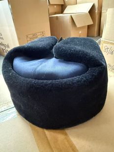 税栽绒帽藏青色男冬季护耳防寒保暖东北中老年户外雷锋帽