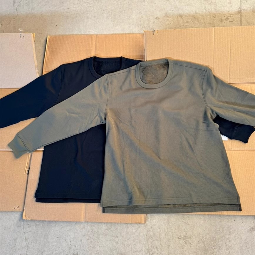 武汉军旭加绒长袖圆领衫纯色套头防寒保暖透气打底衫防静电卫衣