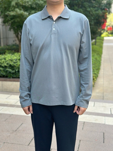 热区岛礁上衣新款长袖翻领衫春秋冰瓷棉短袖T恤休闲男运动透气