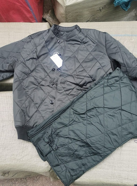 3535厂灰绿色寒区棉衣裤套装加厚棉服男秋冬外套工作冷冻库棉袄