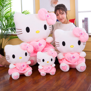 哈喽KT公仔凯蒂猫毛绒玩具大号hellokitty玩偶布娃娃女孩礼物 正版