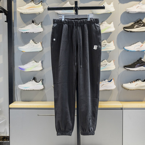 李宁新款束脚加绒保暖宽松卫裤