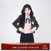 女韩式 女小个子春季 粉色 西装 花铃太太江南道学院风原创jk制服套装