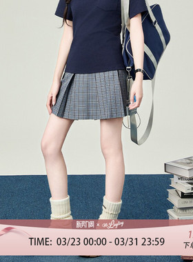 花铃太太踏浪日系原创jk格裙学院风百褶裙半身裙春季小个子穿搭