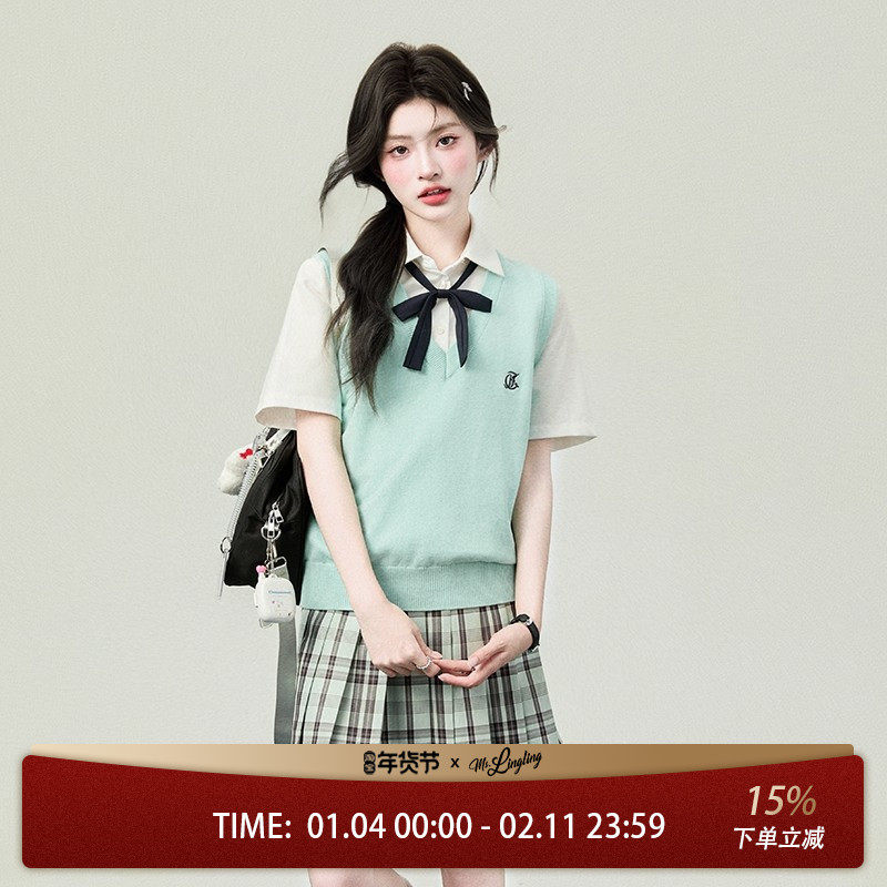 花铃太太新款沁jk制服套装格子裙短裙原创学院风小个子显瘦轮褶裙,女装/女士精品,半身裙,淘宝优惠券,粉丝福利购,淘宝优惠卷