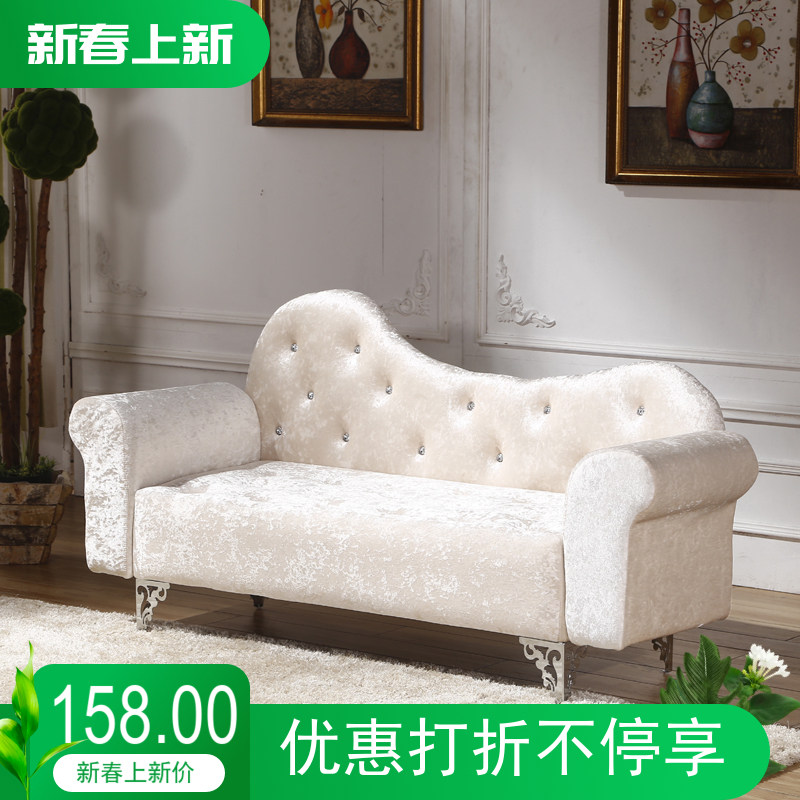 现代简约欧式简易布艺小户型卧室阳台服装店铺单人双人三人小沙发